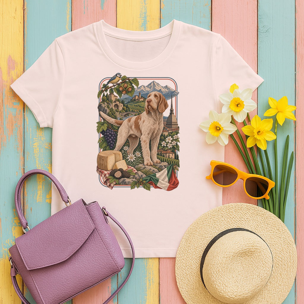Spinone Italiano Italy Heritage tee, Soft Pink