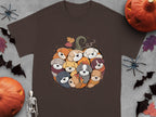 Cute Cartoon Dogs Inside Pumpkin Design T-shirt