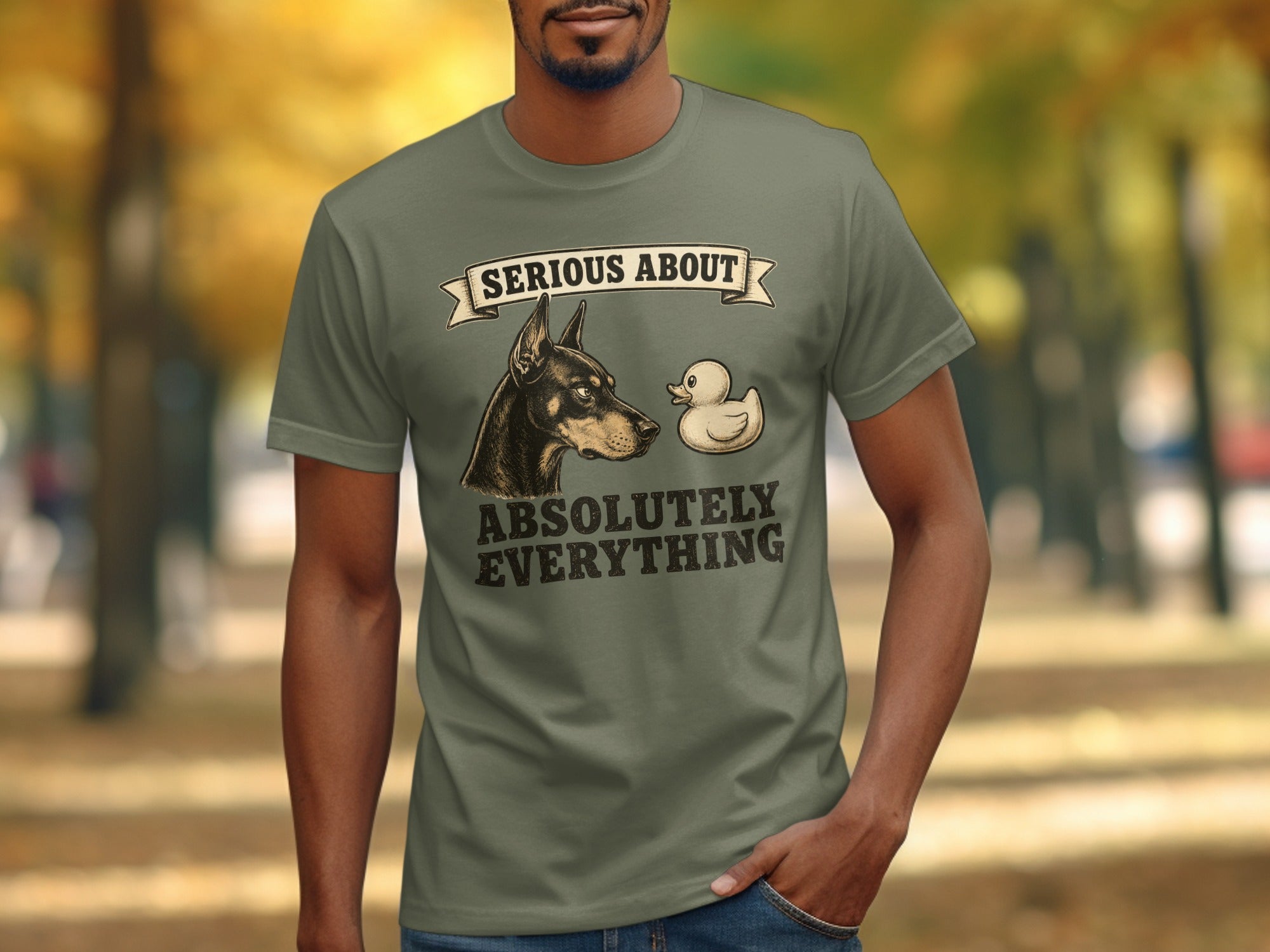 Serious About Everything Doberman T-shirt