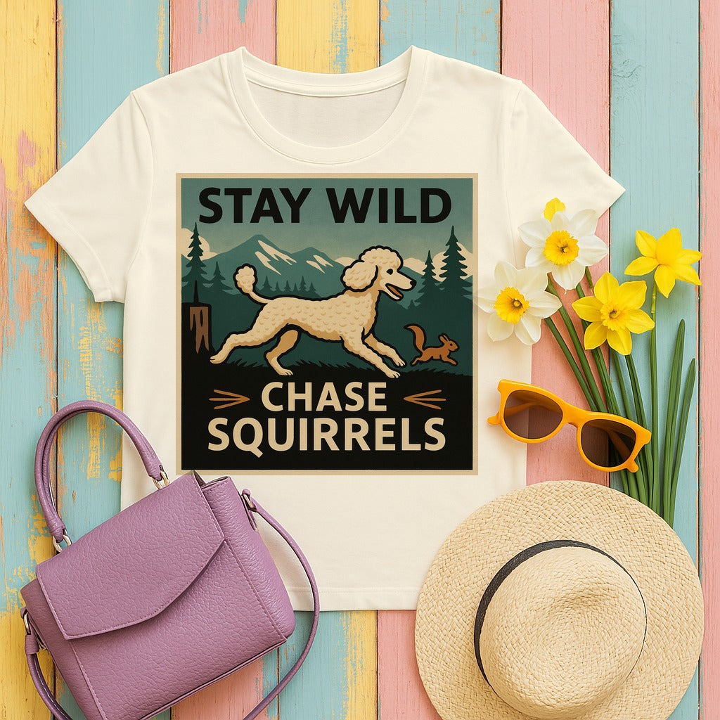 Stay Wild Poodle T-Shirt in Natural