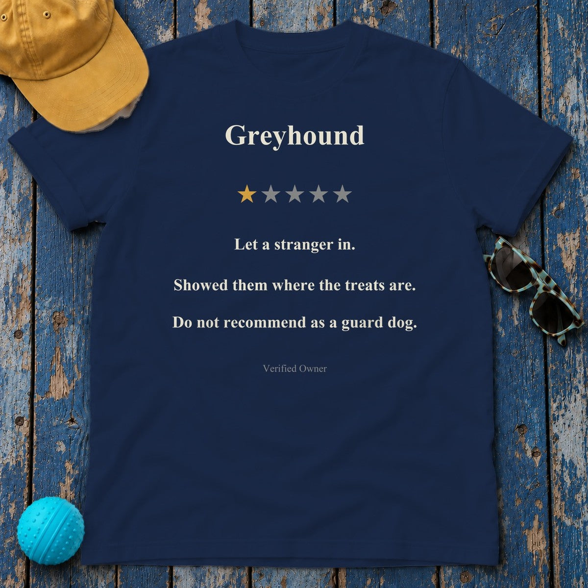 Greyhound One-Star Review Tee in Navy