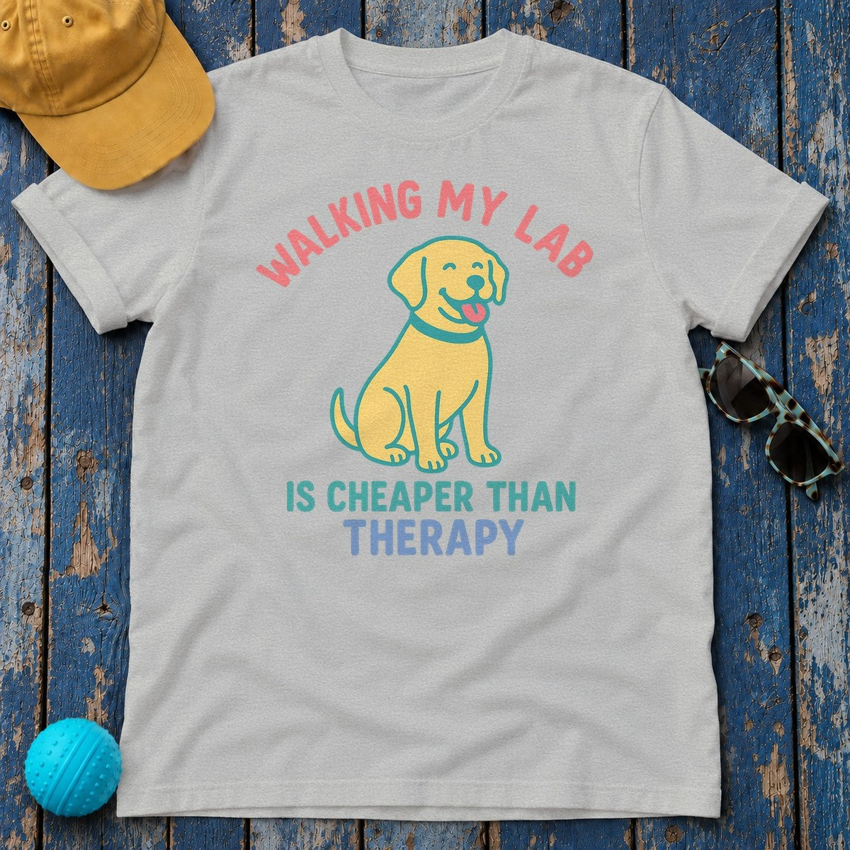 Walking My Lab Is T-Shirt in Sport Grey