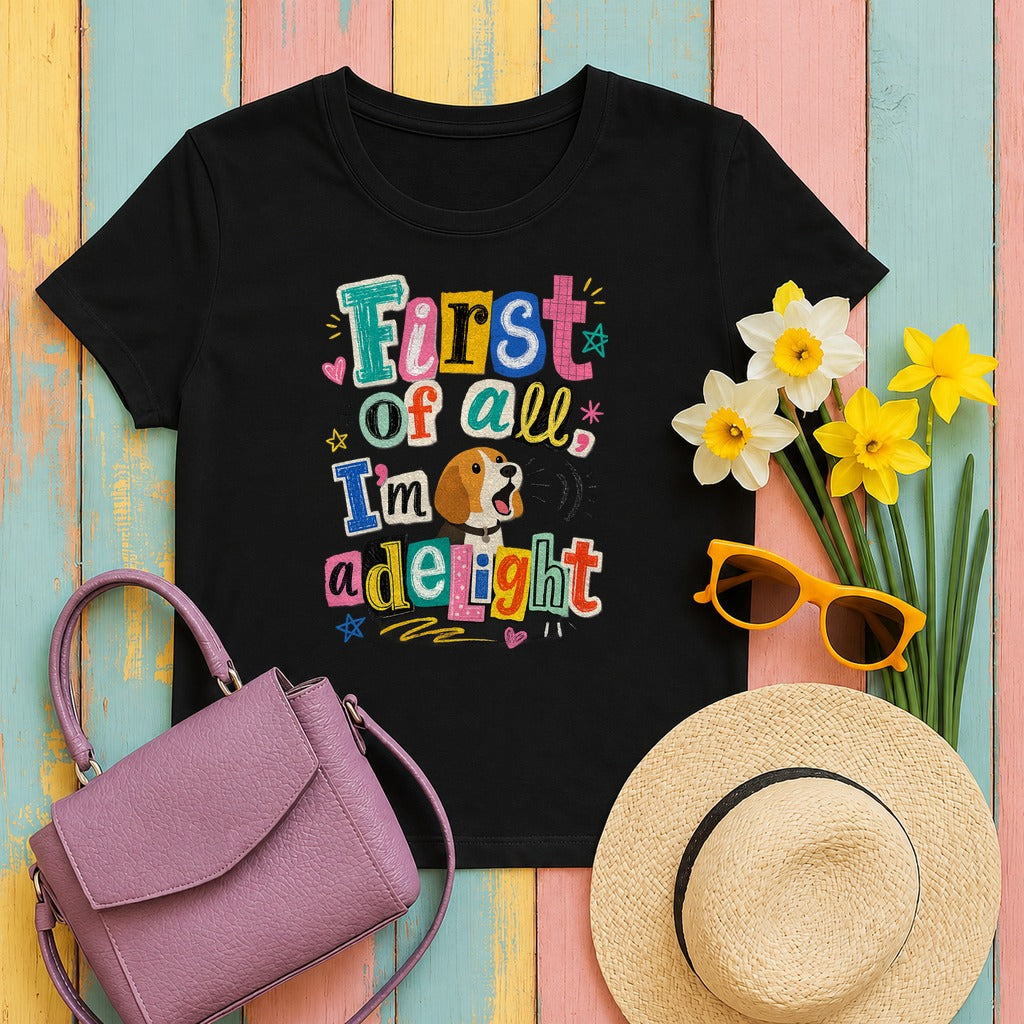 Delightful Beagle T-Shirt in Black
