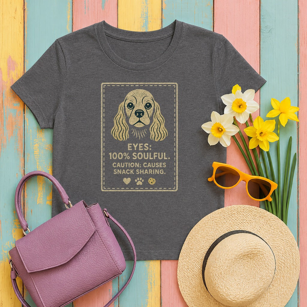 Cocker Eyes 100% Soulful Tee in Dark Grey Heather