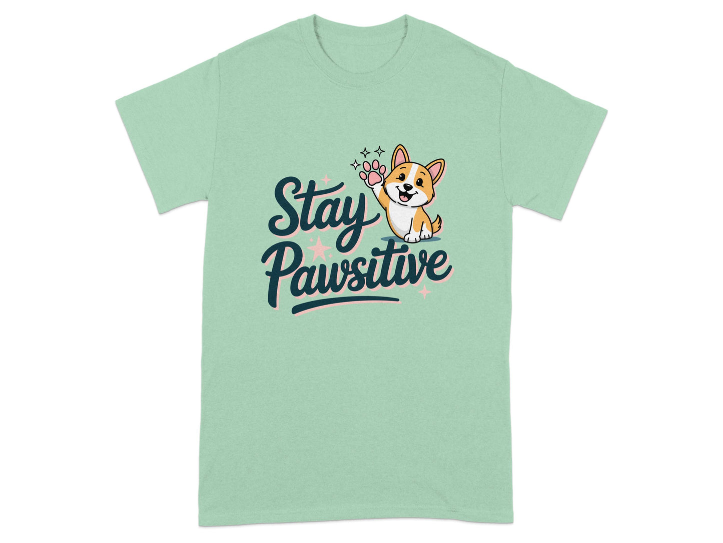 Cute Corgi Stay Pawsitive Graphic Tee product type