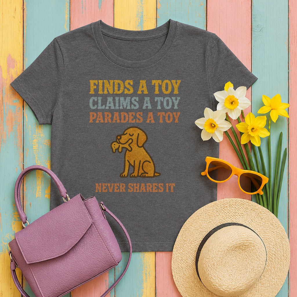 Vizsla Never Shares It Tee in Dark Grey Heather