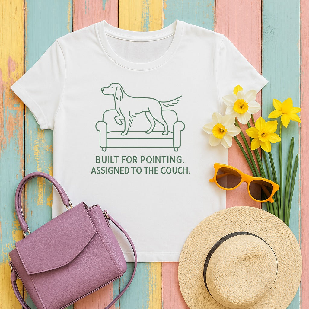 Gordon Setter Built For Pointing Tee in White