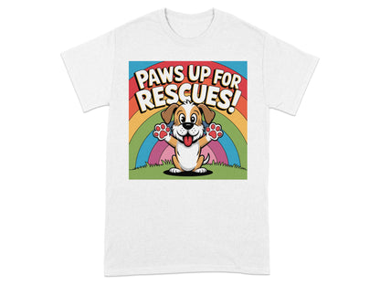Paws Up For Rescues Rainbow Dog Graphic T-shirt product type