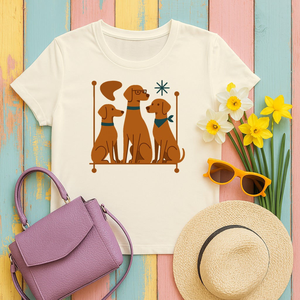 Mid-Century Vizsla T-Shirt in Natural
