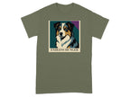 T-shirt with a framed portrait of a dog and the text "ENDLESS HUNGER".