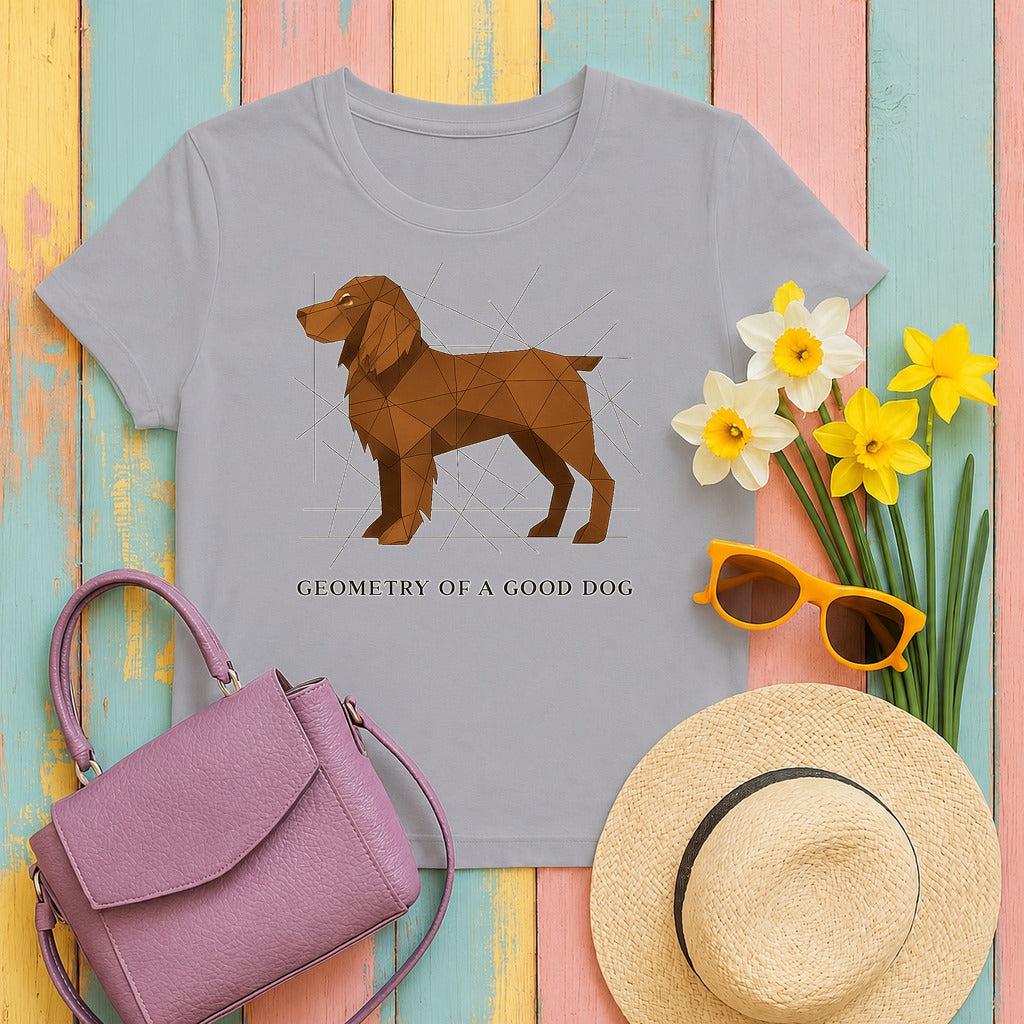 Boykin Spaniel Geometry of a Good Dog T-shirt in Athletic Heather