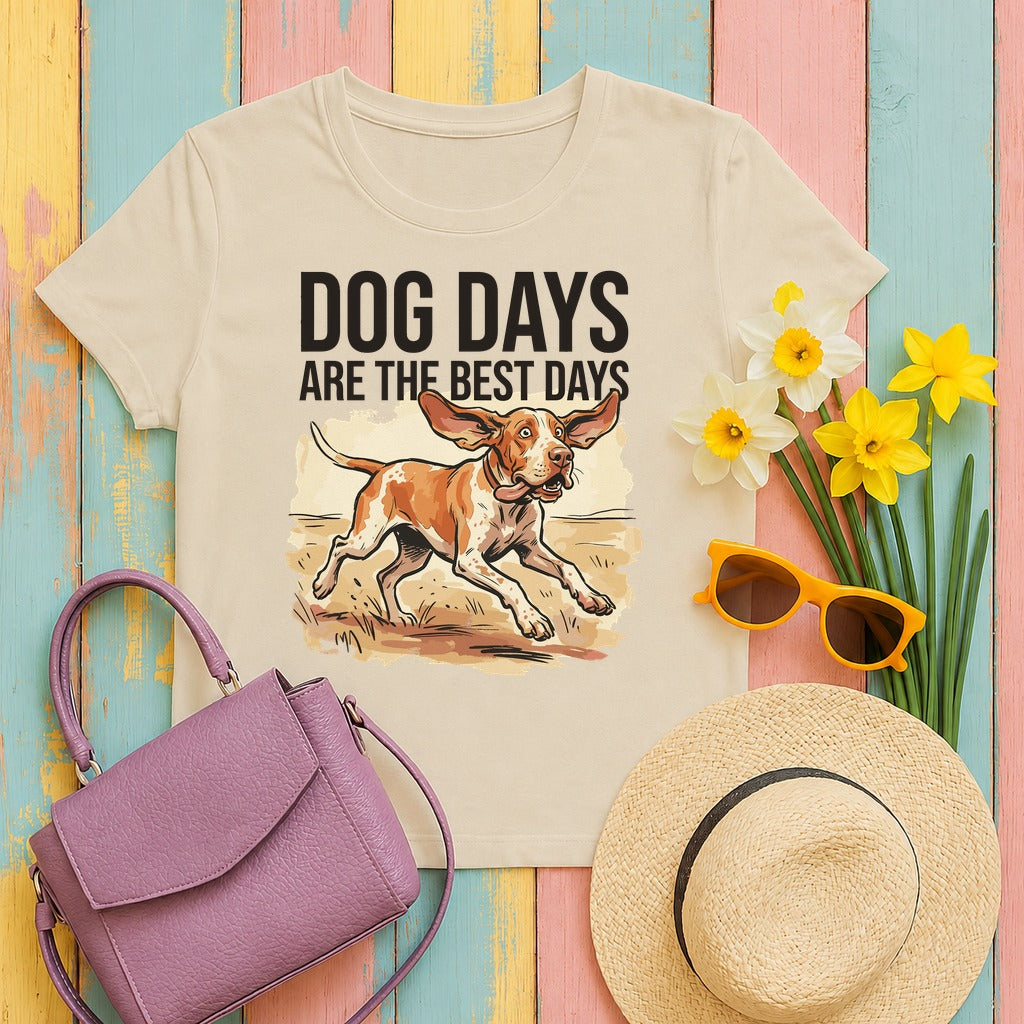 Joyful Dog Days Bracco Italiano T-Shirt in Sand