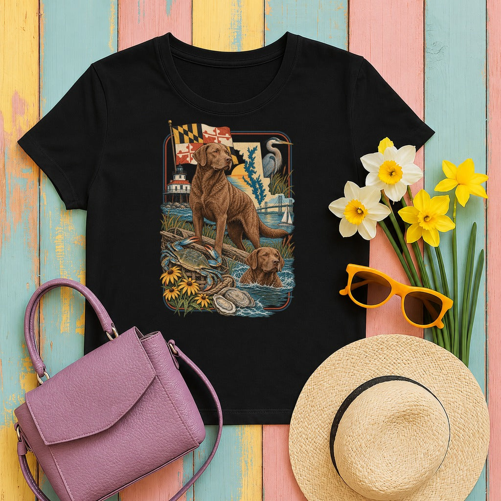 Chesapeake Bay Retriever Maryland Heritage tee, Black