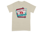 Beige t-shirt with "Sniff Now, Regret Never" and a dog graphic.