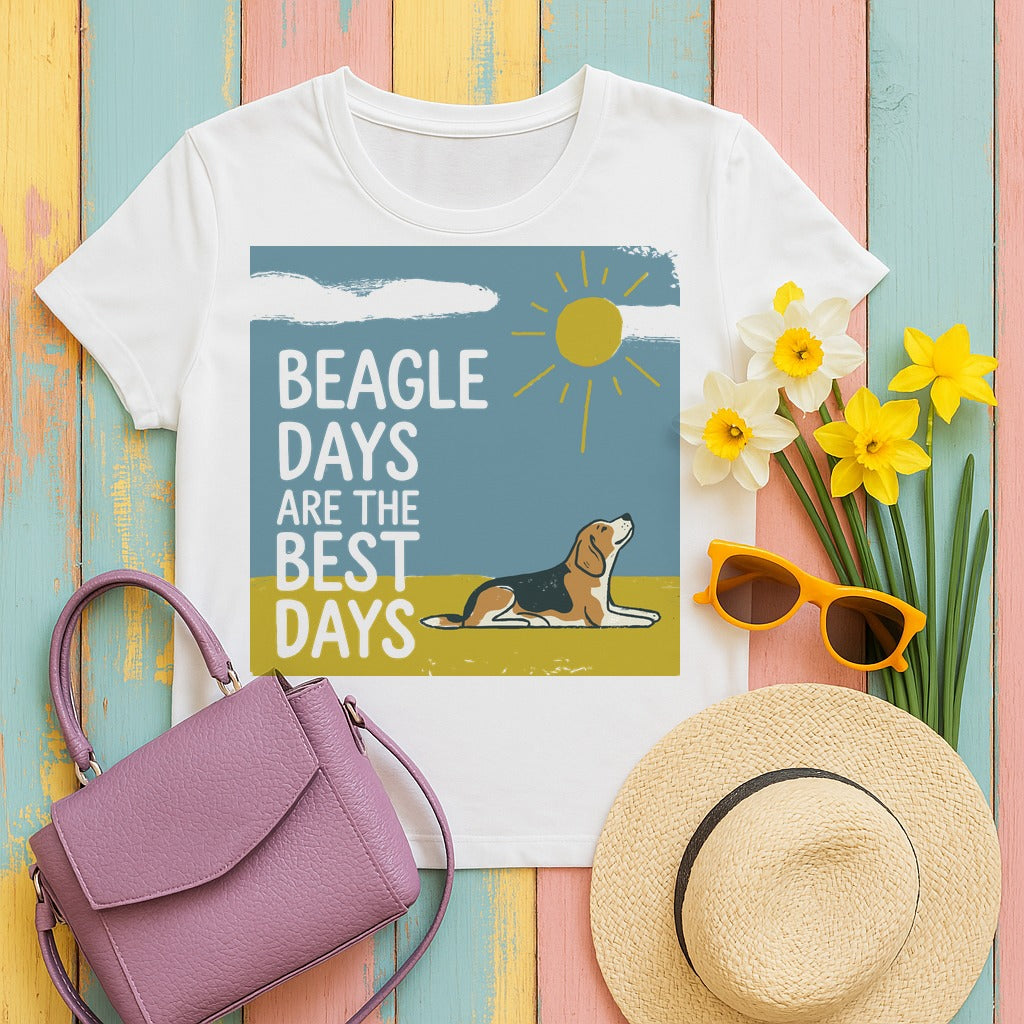 Beagle Days Best Days T-Shirt in White