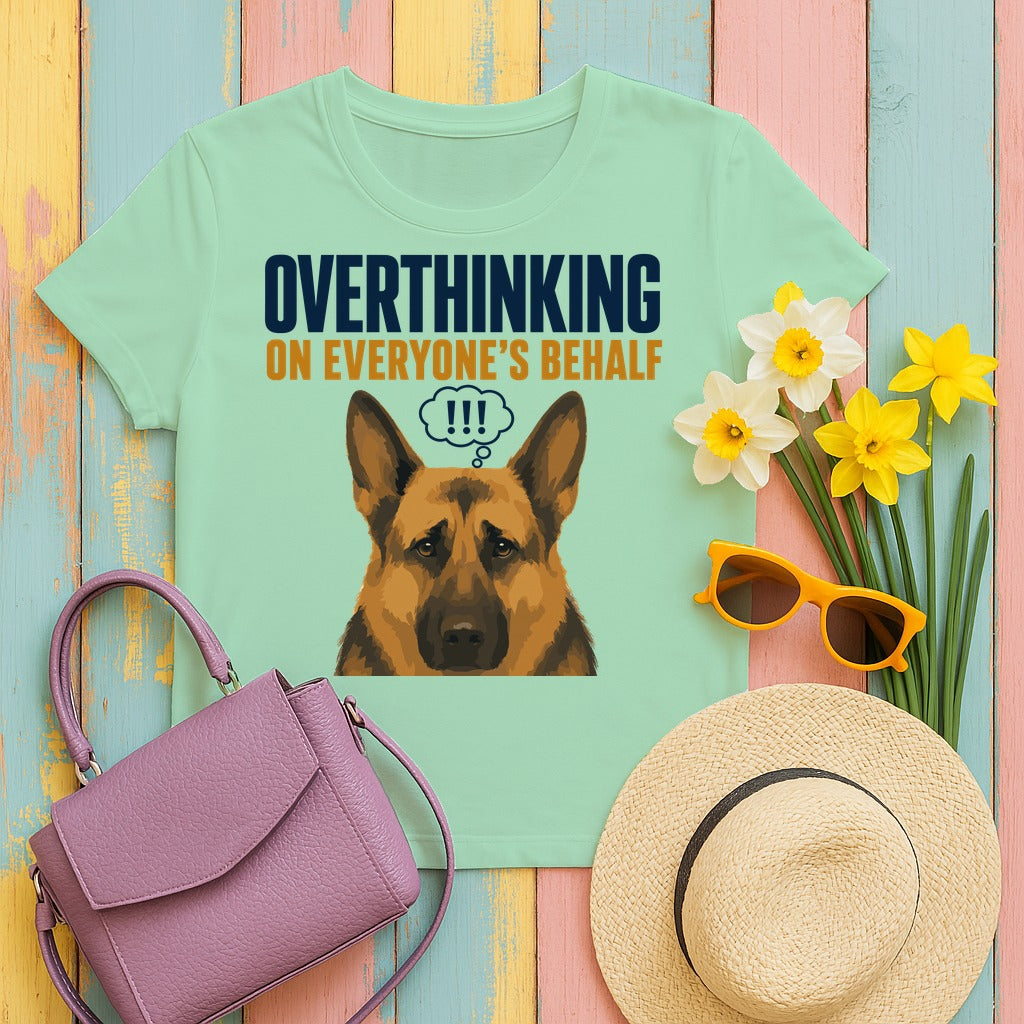 Overthinking German Shepherd T-Shirt in Mint Green