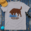 Water Bowl Also A Pool Chocolate Lab T-Shirt in Athletic Heather