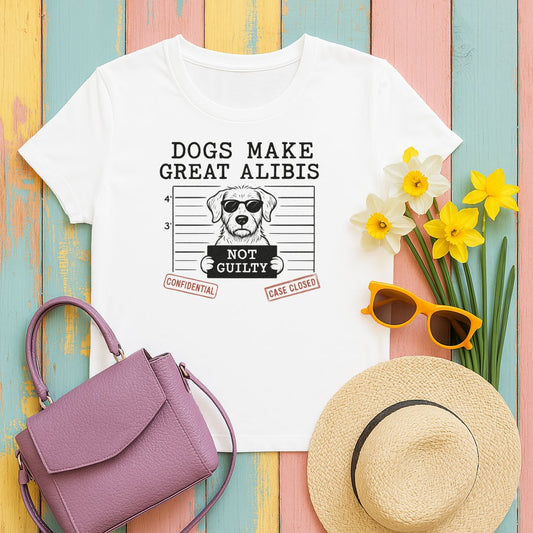 Dogs Make Great Alibis Not Guilty Shirt product type