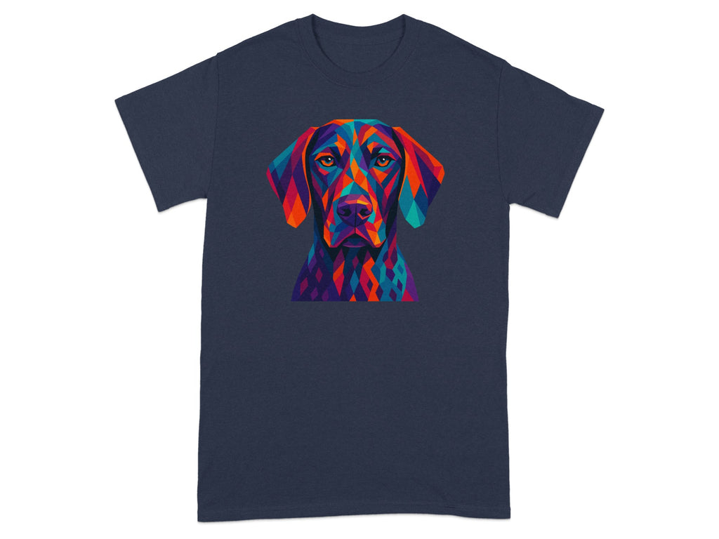 Colorful Geometric Dog Graphic Art T-shirt