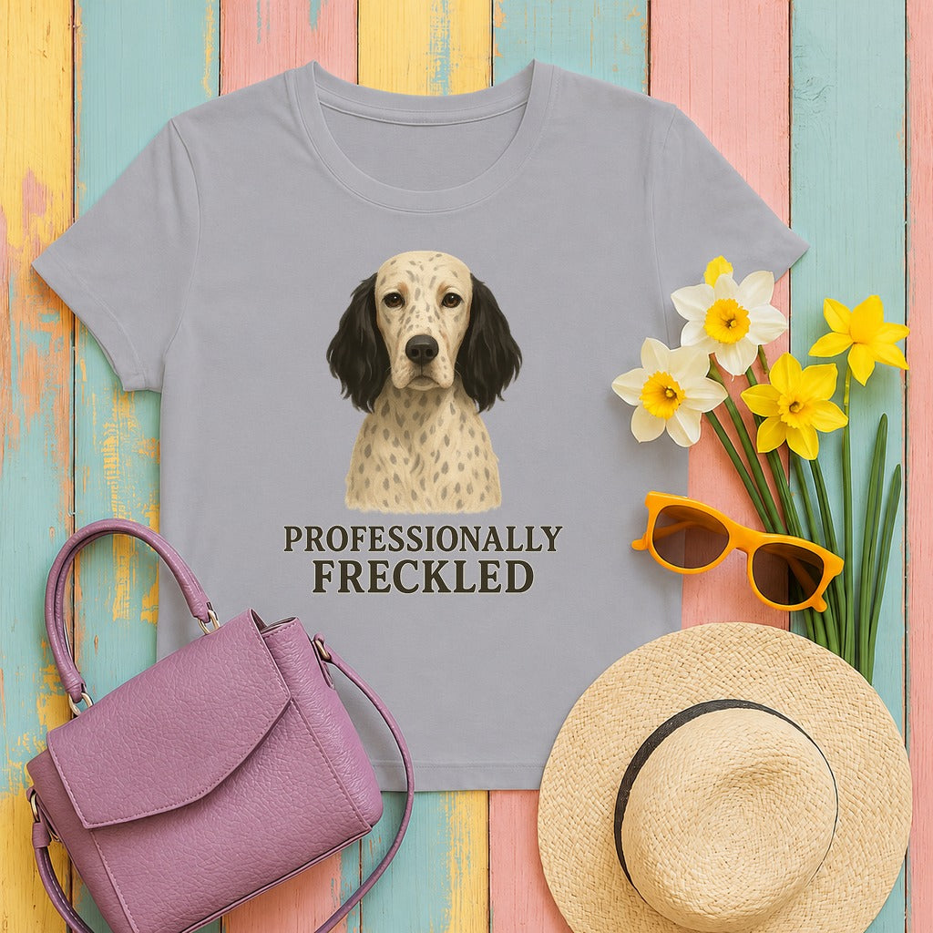 English Setter Professionally Freckled Tee in Athletic Heather