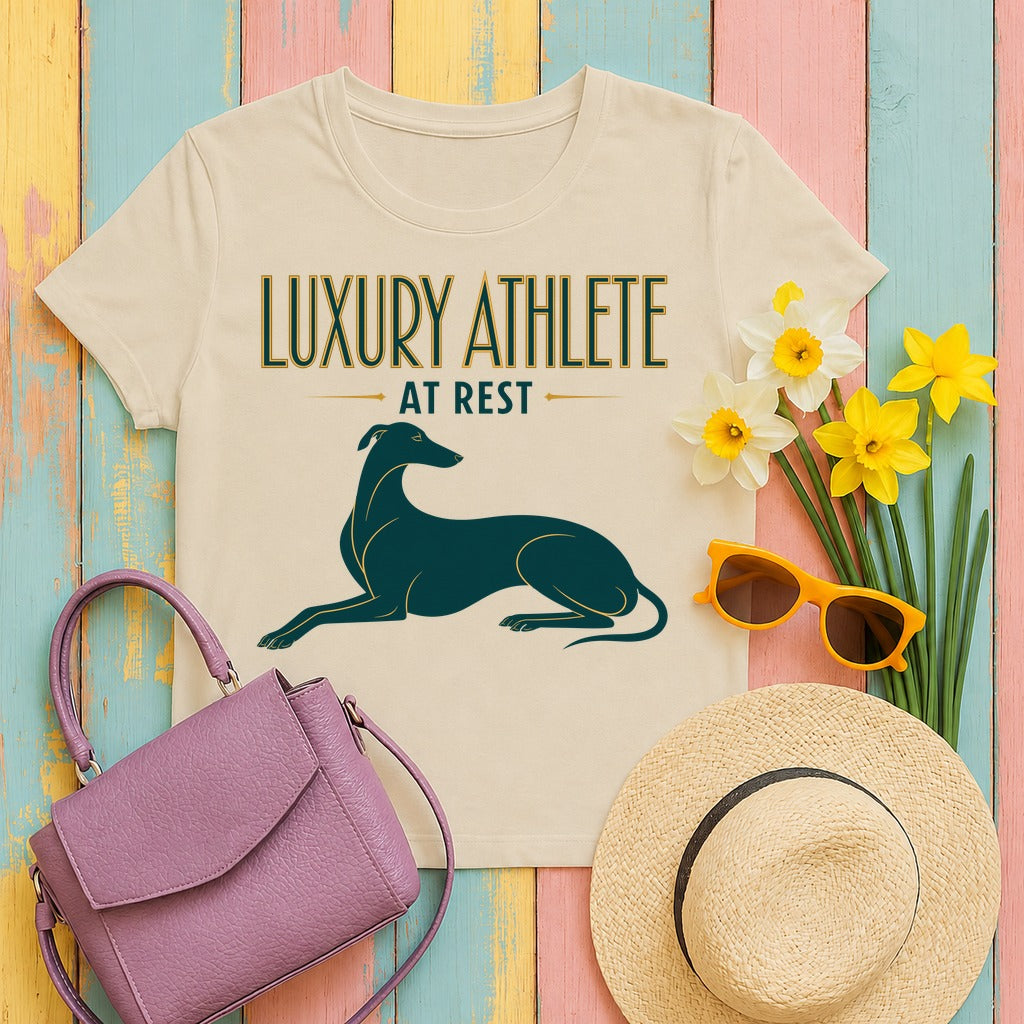 Luxury Athlete At Rest Greyhound T-Shirt in Sand