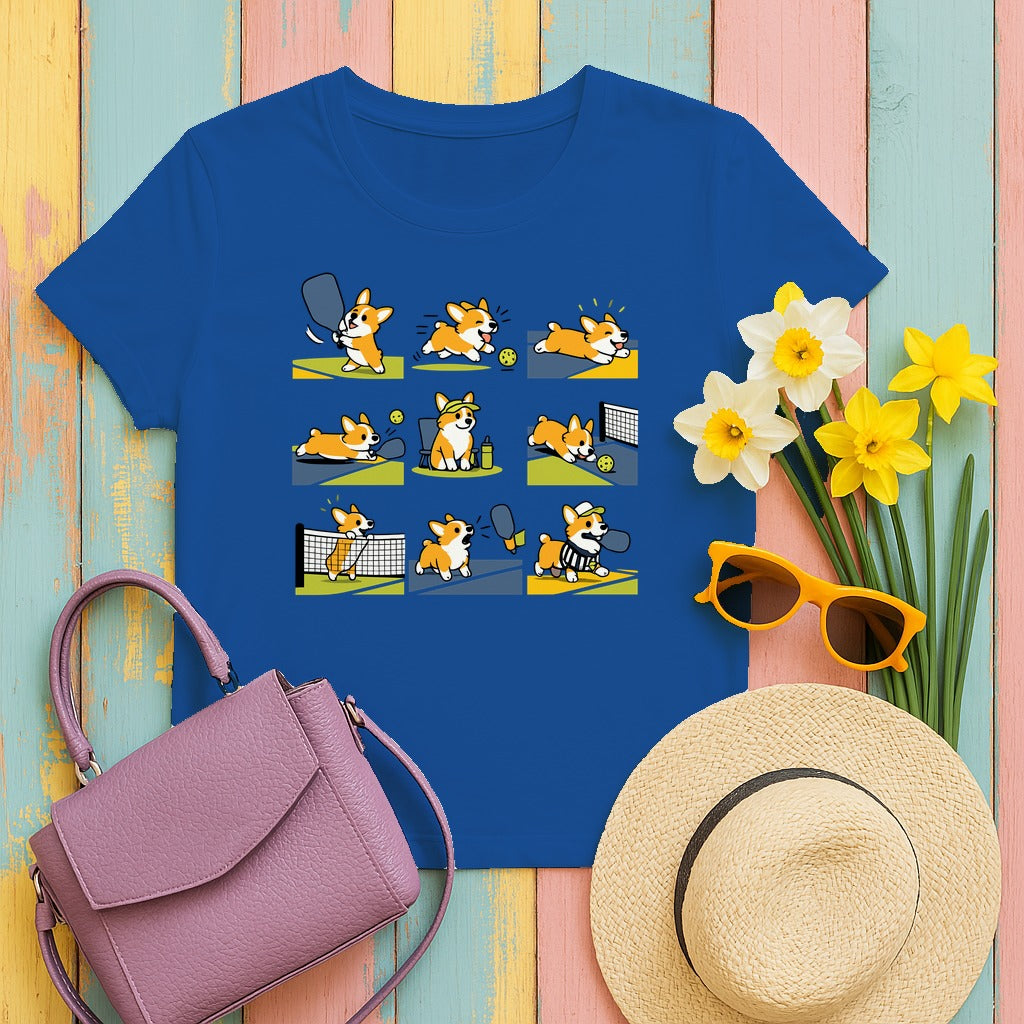 Corgi Pickleball Star T-Shirt in Royal