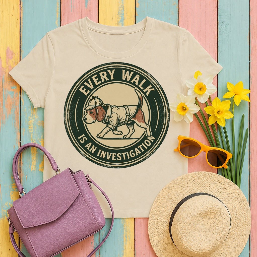 tierb2 every-walk-canine-detective-beagle tee flat lay hero v8