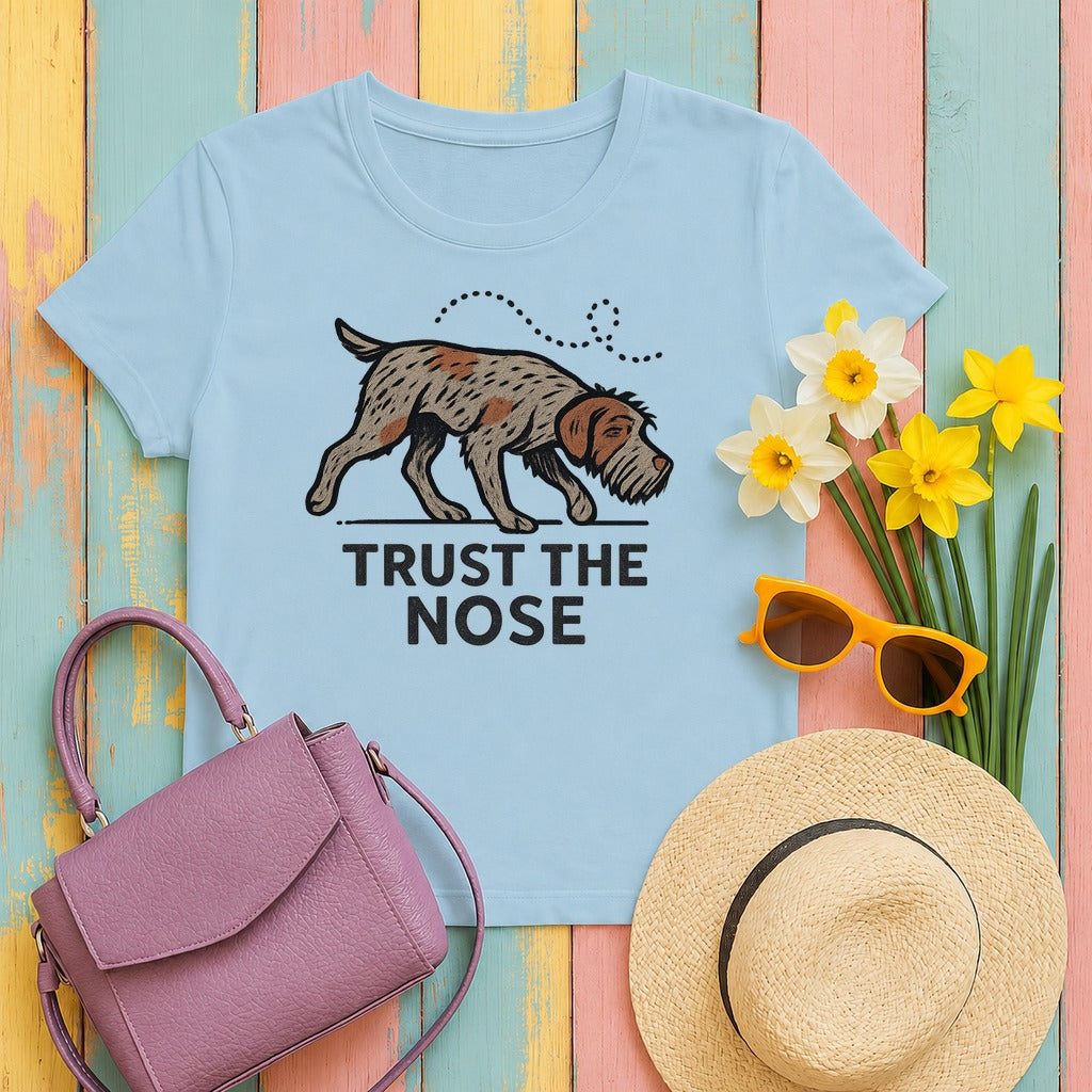 Wirehaired Pointing Griffon Trust the Nose T-shirt in Light Blue