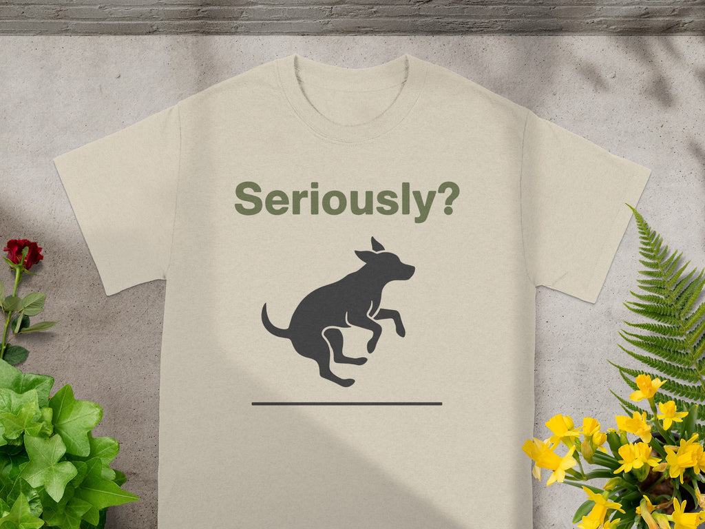 Seriously Dog Jumping Graphic T-Shirt