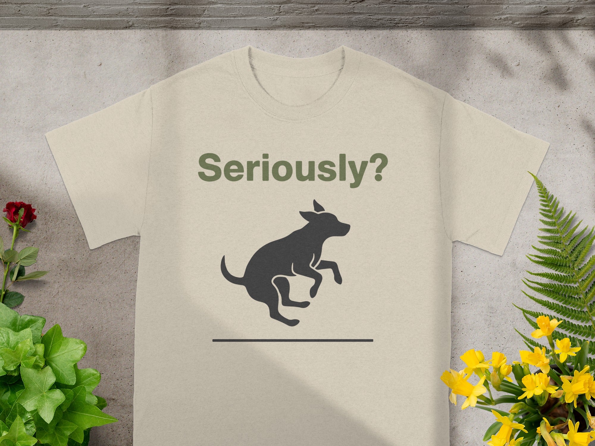 Seriously Dog Jumping Graphic T-Shirt