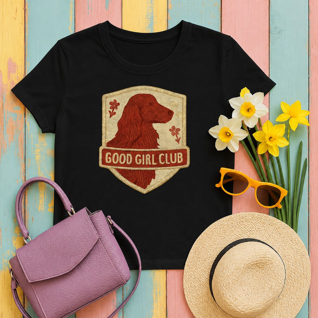 Irish Setter Good Girl Club T-shirt in Black