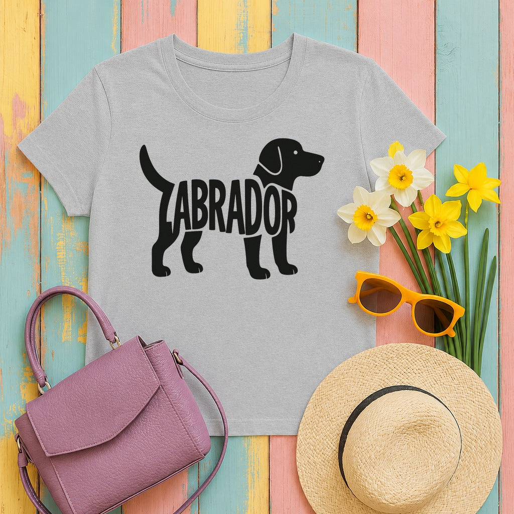 Labrador Silhouette T-Shirt in Sport Grey