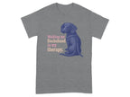 Dachshund illustration with text "Walking my Dachshund is my therapy."