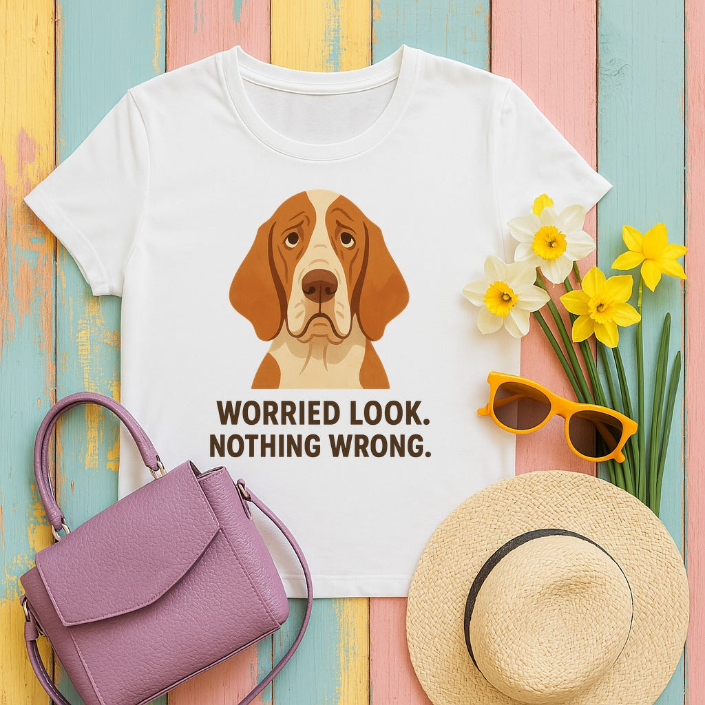 Bracco Italiano Worried Look Tee in White