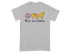 Peace Love Goldens Graphic Design T-Shirt