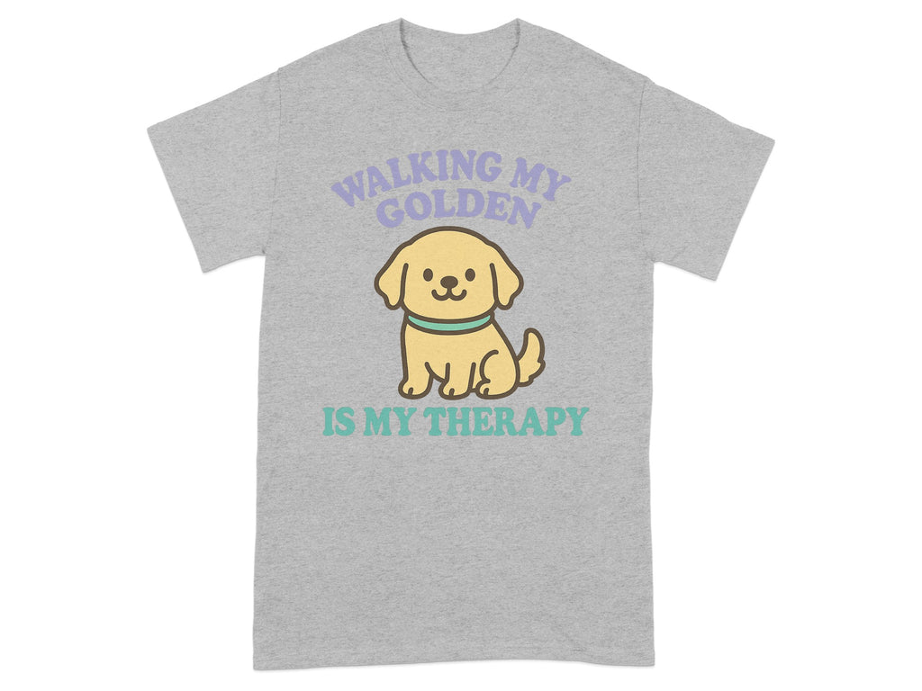 Walking My Golden Is My Therapy T-shirt