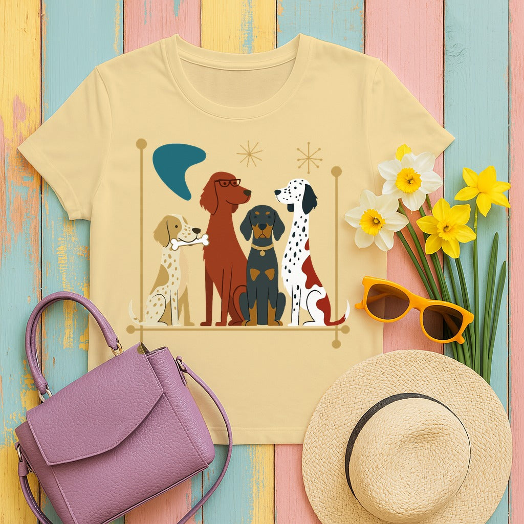 Mid-Century Setter Crew Graphic T-Shirt in Yellow Haze