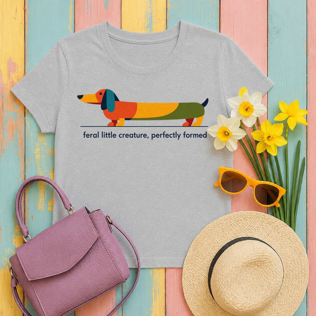 Dachshund — Feral Creature Perfectly Formed Doxie T-Shirt in Sport Grey