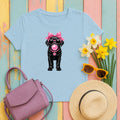 Pink Bubblegum Black Lab T-Shirt in Light Blue