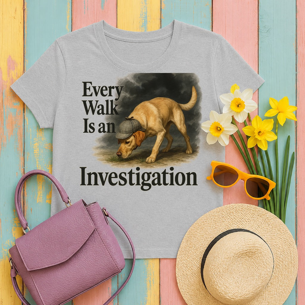 Canine Investigator Yellow Lab T-Shirt in Sport Grey