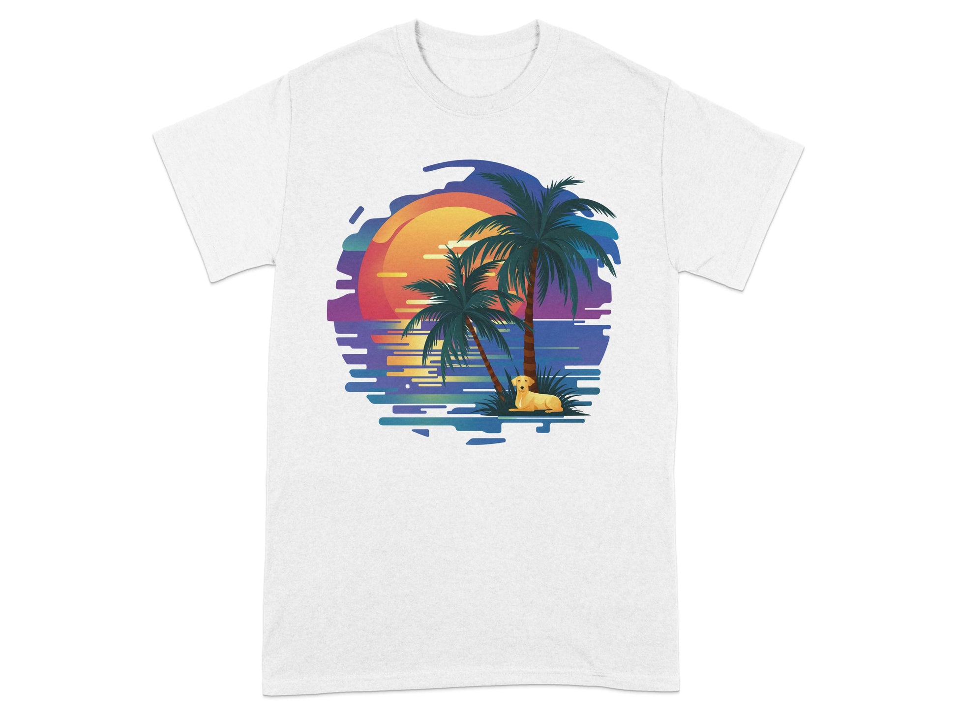 Beach Sunset with Palm Trees Graphic T-Shirt product type