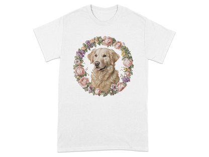 Golden Retriever Floral Wreath Graphic Tee product type