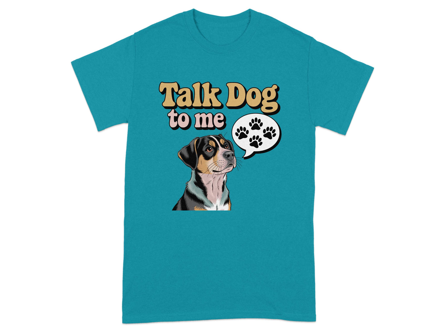 Talk Dog to Me Teal Graphic Print T-shirt product type