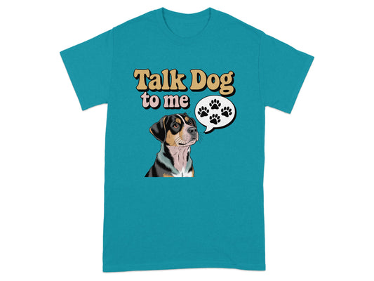 Talk Dog to Me Teal Graphic Print T-shirt product type