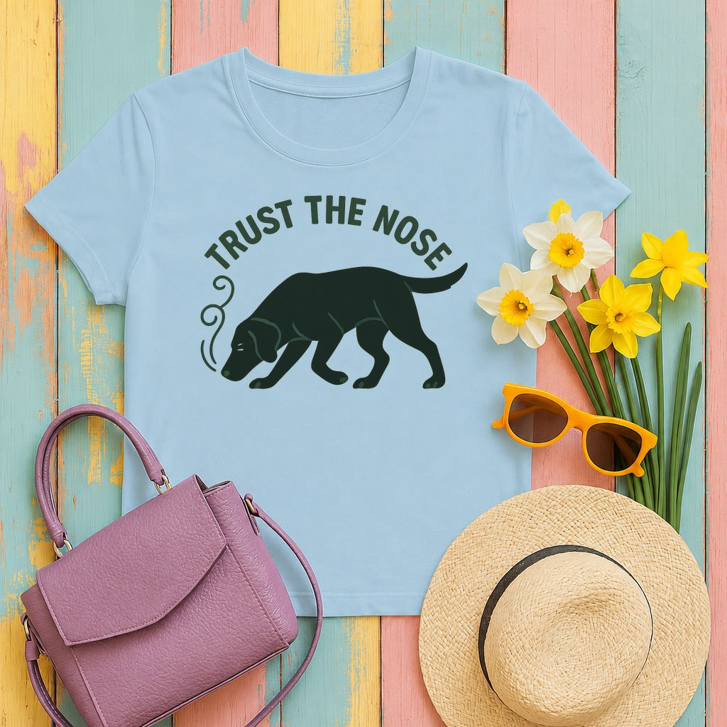 Black Lab Trust the Nose T-shirt in Light Blue