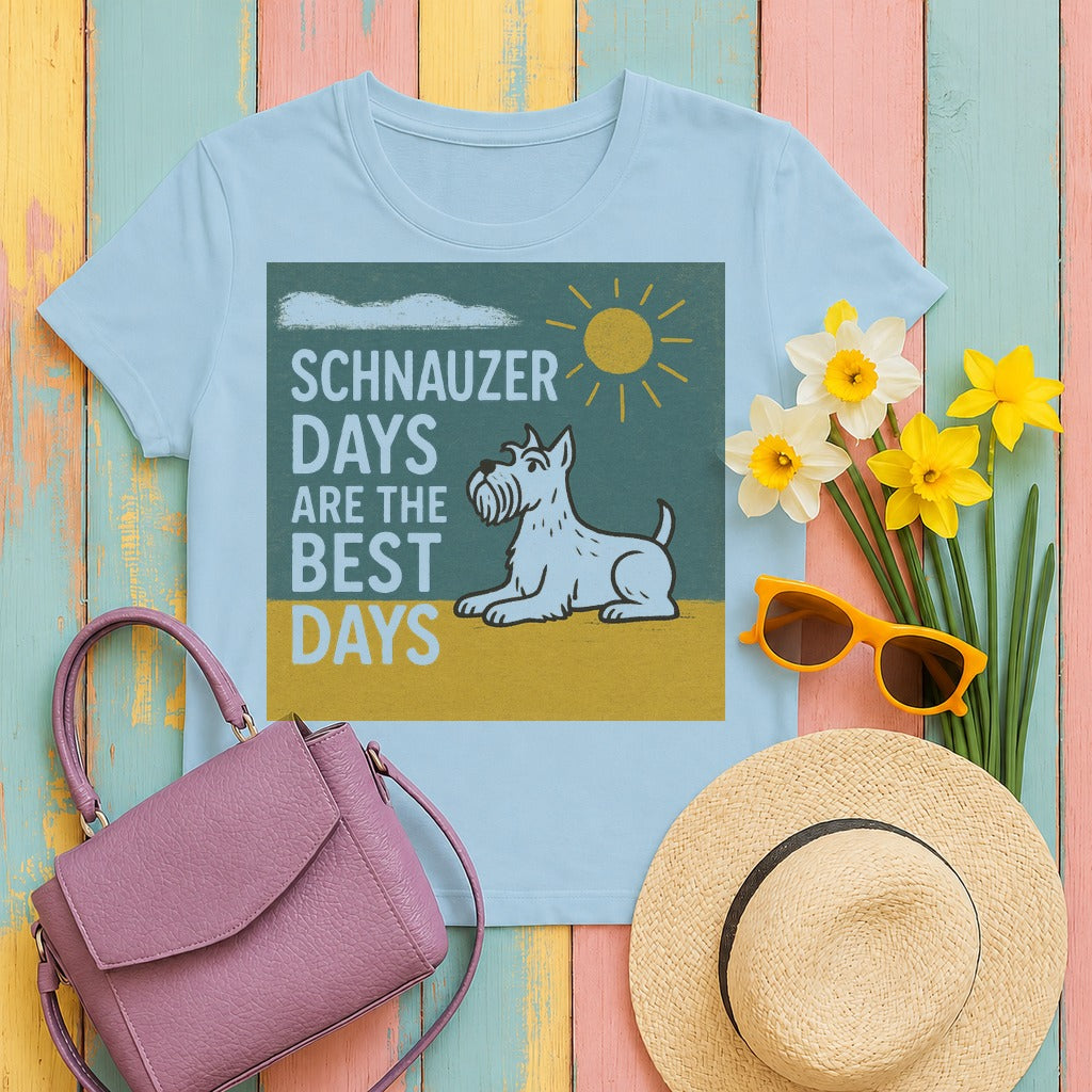 Best Schnauzer Days Graphic T-Shirt in Light Blue