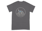 Gray t-shirt with a beagle in a circle and text.