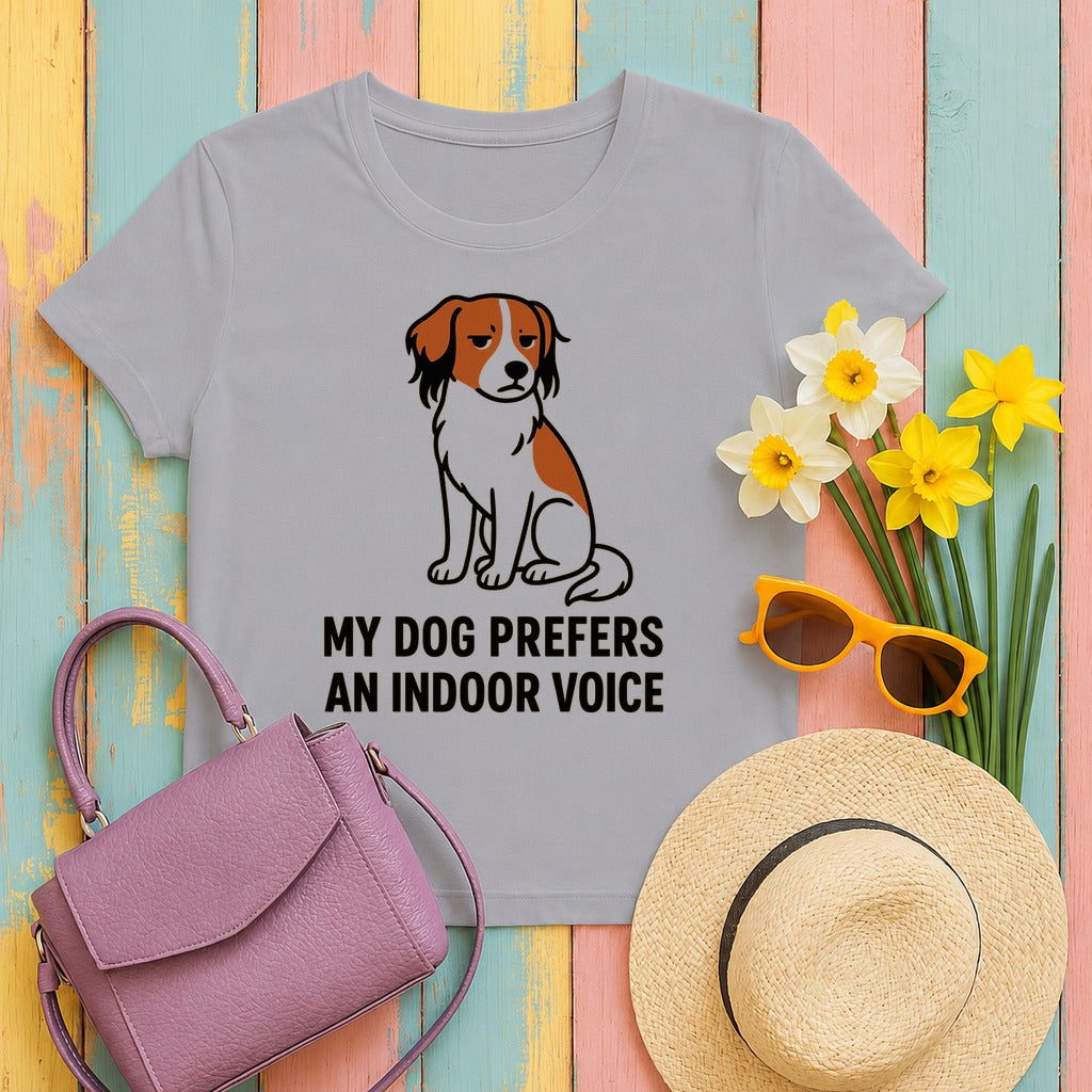 Kooikerhondje Prefers An Indoor Voice Tee in Athletic Heather