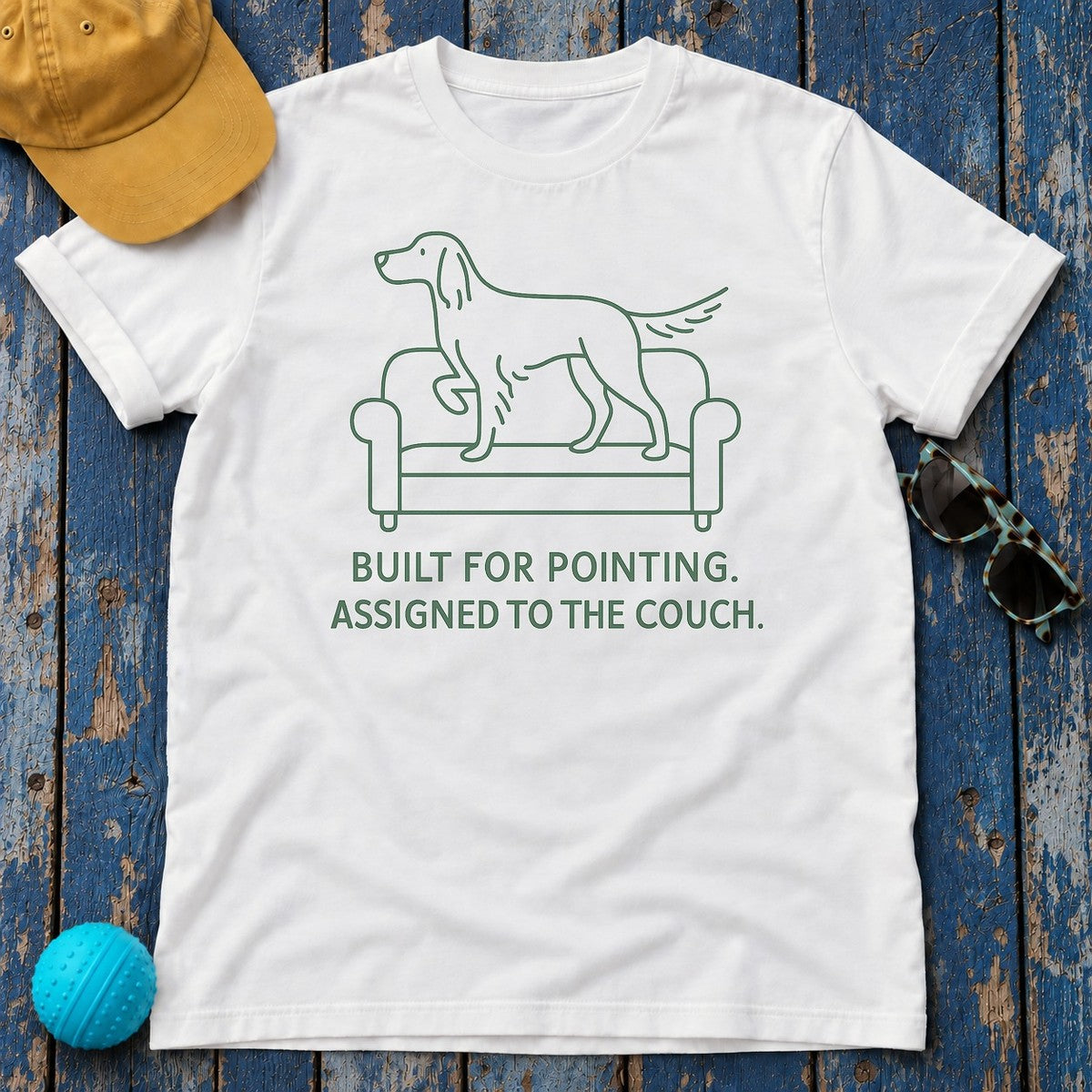 Gordon Setter Built For Pointing Tee in White