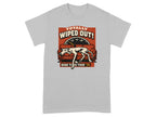 Grey t-shirt with "Totally Wiped Out! Bone Tired Tour '74" text and a dog on a couch.